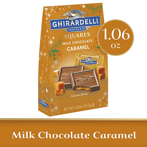 Ghirardelli Holiday Milk Chocolate Caramel Squares Bag - 1.06 Oz