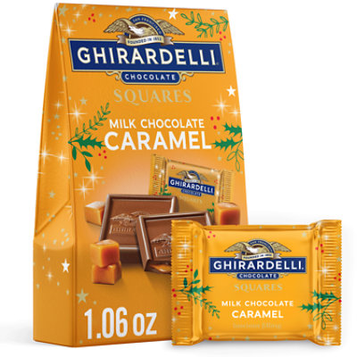 Ghirardelli Holiday Milk Chocolate Caramel Squares Bag - 1.06 Oz