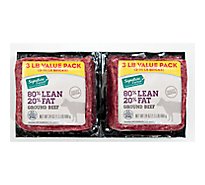 80% Lean Ground Beef 20% Fat Twin Brick - 3 LB