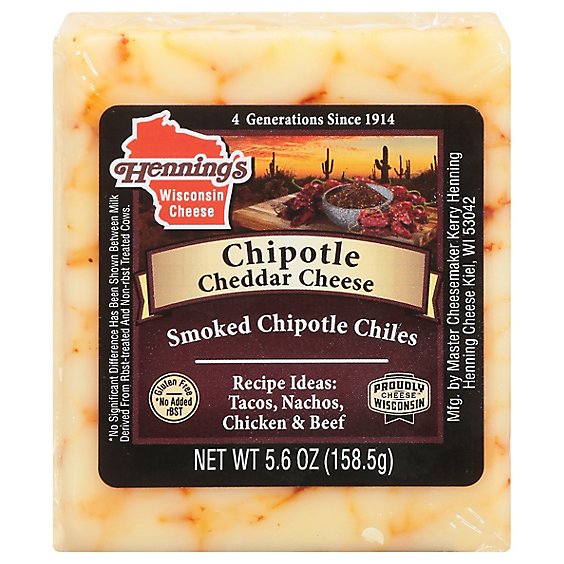 Hennings Chipotle Cheddar Cheese - 0.50 Lb