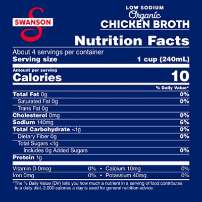 Swanson Organic 100% Natural - Low Sodium Chicken Broth - 32 Oz - Image 4