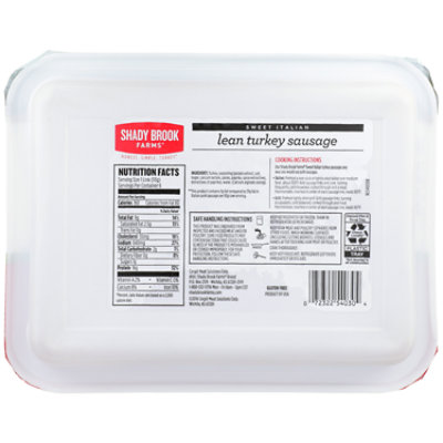 Shady Brook Farms Sweet Italian Gluten Free Turkey Sausage In Tray 6 Count - 1.25 Lbs - Image 2