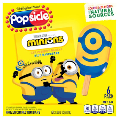 Popsicle Frozen Novelty Minions Facepiece 6 Pk - 6-3.38 FZ