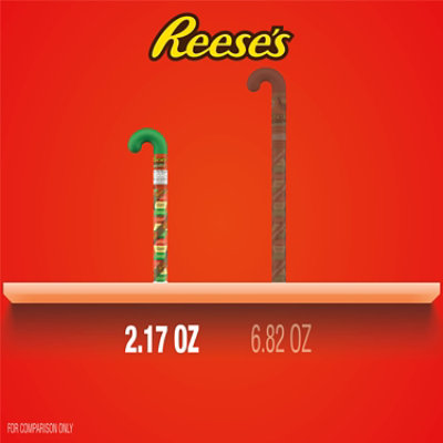 REESE'S Miniatures Milk Chocolate Peanut Butter Cups Christmas Candy Plastic Cane - 2.17 Oz - Image 5