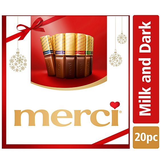 Merci Finest Christmas Assorted Chocolate Candy Gift Box - 8.8 Oz