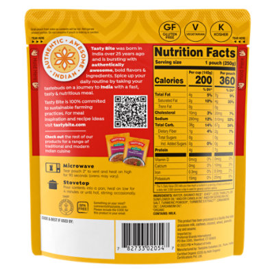 Tasty Bite Organic Turmeric Rice Fragrant Turmeric Rice 8.8.Oz - Image 3