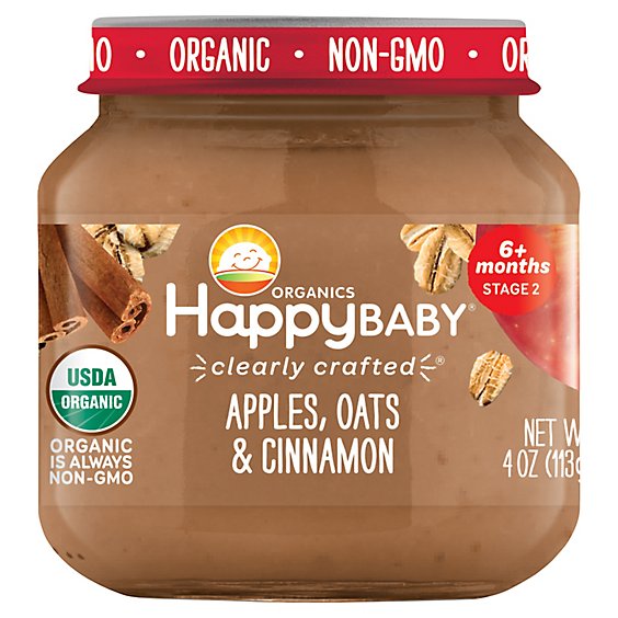 Happy Baby Clearly Crafted Apples Oats & Cinnamon - 4 OZ