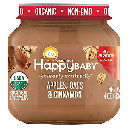 Happy Baby Clearly Crafted Apples Oats & Cinnamon - 4 OZ - Image 1