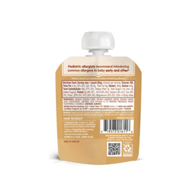 Happy Baby Organics Nutty Blends Organic Bananas With Almond Butter Stage 2 pouch - 3 Oz - Image 2