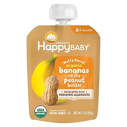 Happy Baby Organics Nutty Blends Organic Bananas With 1/2 Tsp Peanut Butter - 3 OZ - Image 2