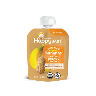 Happy Baby Organics Nutty Blends Organic Bananas With 1/2 Tsp Peanut Butter - 3 Oz - Image 1