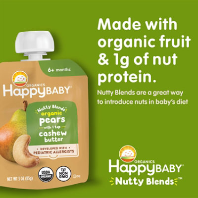 Happy Baby Organics Nutty Blends Organic Pears - 3 Oz - Image 2