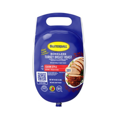 Butterball Turkey Breast Roast With Gravy Packet Boneless Cajun Style No Thaw Frozen - 3 Lb - Image 1