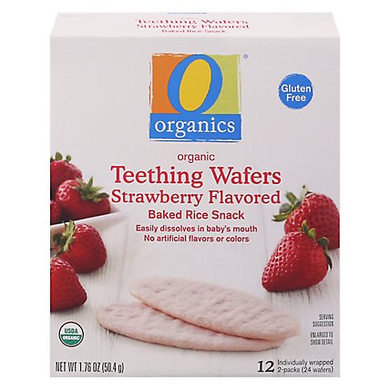 O Organics Teething Wafer Strawberry Rice Snack - 12-0.14OZ - Image 3