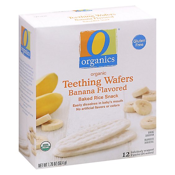 O Organics Teething Wafer Banana Rice Snack - 12-0.14OZ