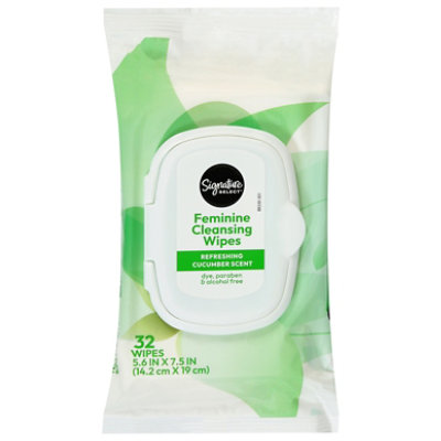 Signature Select/Open Nature Cleansing Wipes Feminine Cucumber - 32 CT