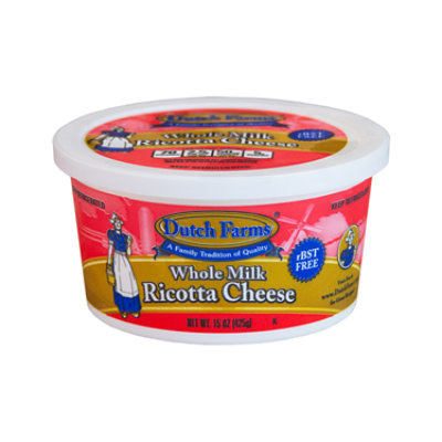 Dutch Farms Whole Milk Ricotta Cheese - 15 Oz - Jewelosco