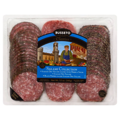 Busseto Sliced Peppered Salami Herb Salami Variety Pack - 12 OZ - Image 1