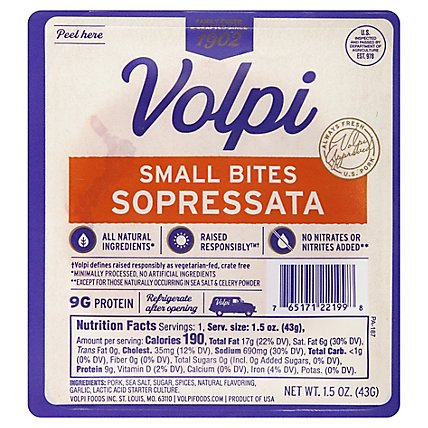 Volpi Sopressa Small Bites Sliced - 1.5 OZ - Image 3
