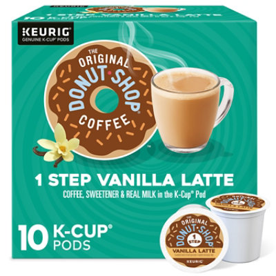 The Original Donut Shop Vanilla Latte Coffee Single Serve K Cup Pod - 10 Count - Image 1