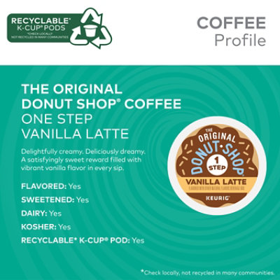 The Original Donut Shop Vanilla Latte Coffee Single Serve K Cup Pod - 10 Count - Image 3