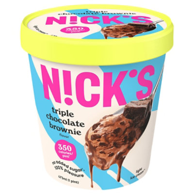 Nick's Triple Chocolate Brownie Ice Cream - 16 Oz