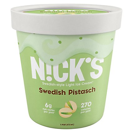 Nicks Swedish Pistasch Ice Cream - 16 OZ - Image 1