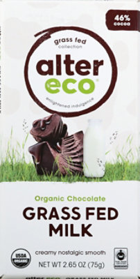 Alter Eco Milk Choc Bar Grass Fed - 2.65 OZ - Image 2