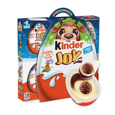 Kinder Joy Treat  Toy Eggs Sweet Creams & Crispy Chocolatey Wafer Bites 6 Count - 0.7 Oz - Image 1