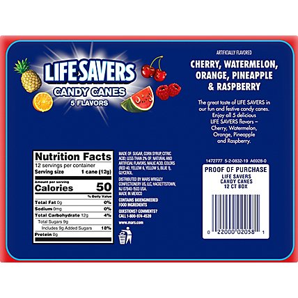 Life Savers Candy Canes Holiday 5 Flavors 12 Count - 5.28 Oz - Image 6