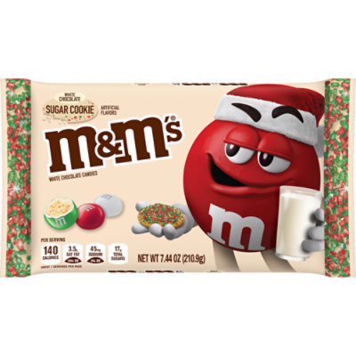 M&Ms Chocolate Candies Chrismas Holiday White Chocolate Sugar Cookie - 7.44 Oz