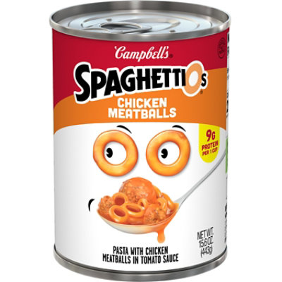 Campbell's SpaghettiOs Canned Pasta with Chicken Meatballs - 15.6 Oz