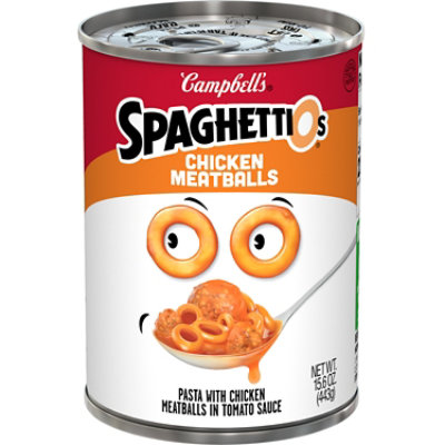 Campbell's SpaghettiOs Canned Pasta with Chicken Meatballs - 15.6 Oz - Image 1