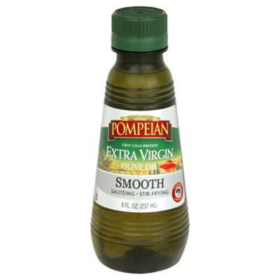 Pompeian Smooth Extra Virgin Olive Oil, First Cold Pressed, Mild and  Delicate Flavor, Perfect for Sauteing and Stir-Frying, Naturally Gluten  Free