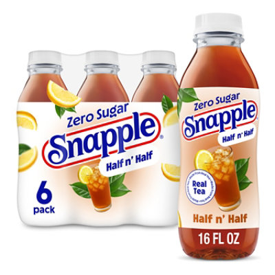 Snapple Zero Sugar Half n Half Tea  In Recycled Plastic Bottle - 6-16 Fl. Oz.