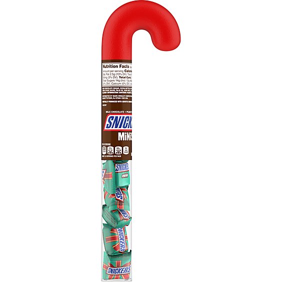 Snickers Christmas Minis Size Chocolate Candy Cane Tube - 2.14 Oz