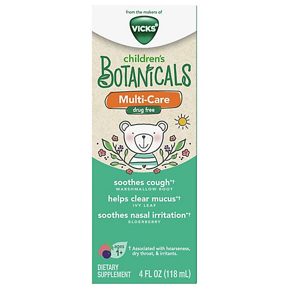 Vicks Childrens Botanicals Dietary Supplement Cough + Mucus + Nasal Multi Care - 4 Fl. Oz.
