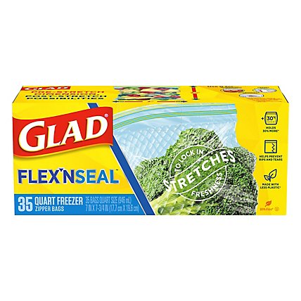 Glad Flex'n Seal Freezer Storage Quart - 35 CT - Image 3