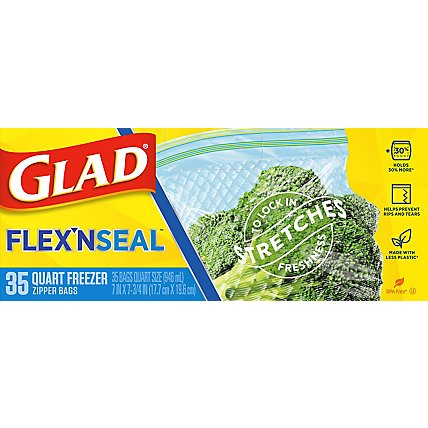 Glad Flex'n Seal Freezer Storage Quart - 35 CT - Image 2