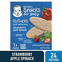 Gerber Strawberry Apple Spinach Snacks for Baby Teethers Box Multipack - 12-1.7 Oz - Image 1