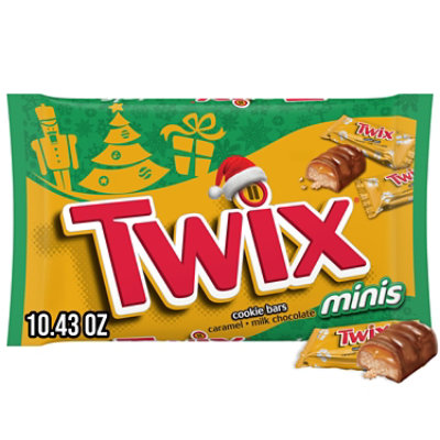 Twix Minis Cookie Bars Christmas Caramel Milk Chocolate - 10.43 Oz