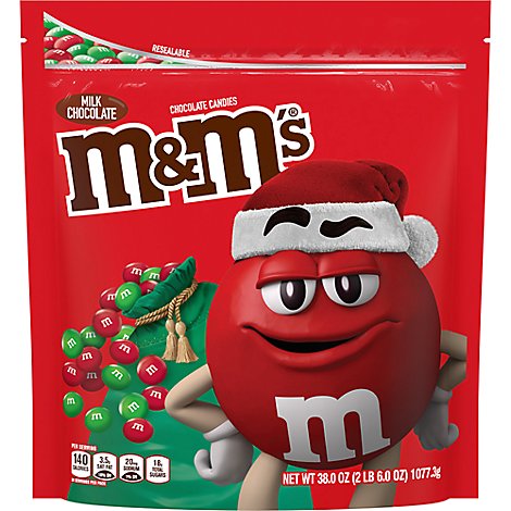 M&M'S Christmas Gift Milk Chocolate Candy Bag - 38 Oz