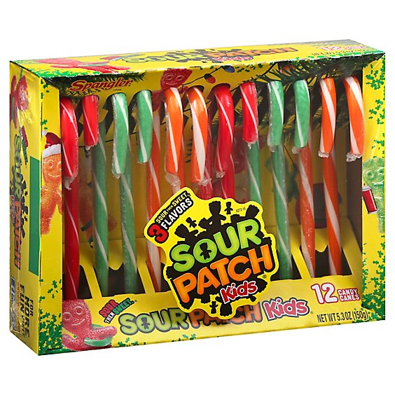Sour Patch Kids Canes 3 Flavor - 5.3 OZ