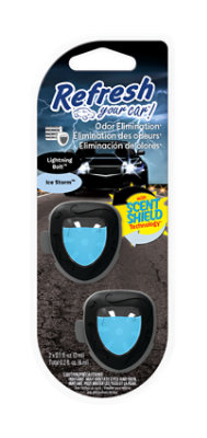 Refresh Your Car! Mini Diffusers Lightning Bolt/Ice Storm Duel Scent - 2 Count - Image 1
