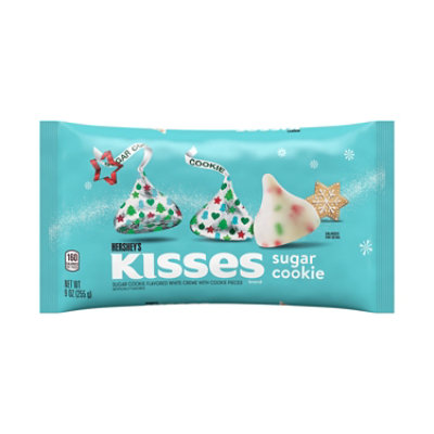 HERSHEY'S KISSES Sugar Cookie Flavored Christmas Candy Bag - 9 Oz