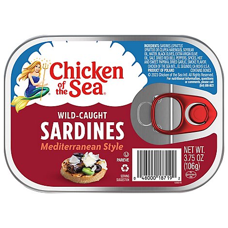 Chicken Of The Sea Sardines Mediterranean Style - 3.75 OZ