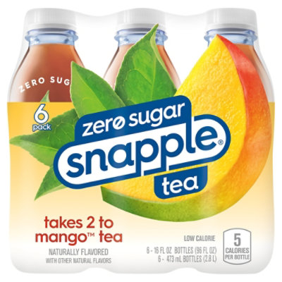 Snapple Zero Sugar Takes 2 to Mango Tea In Bottle - 6-16 Fl. Oz. - Image 1