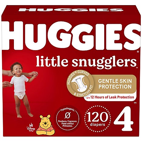 Huggies Little Snugglers Size 4 Baby Diapers - 120 Count
