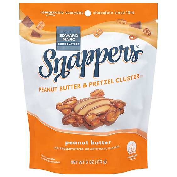 Snappers Crafted Snacks Pretzels Peanut Butter Milk Chocolate - 6 Oz