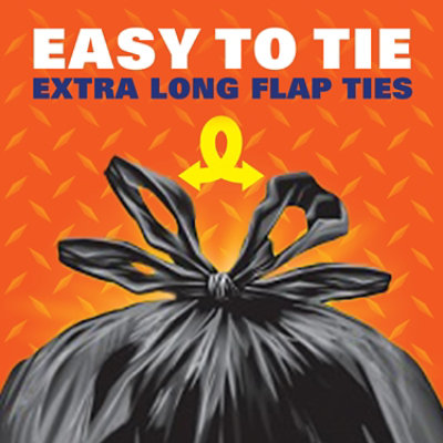 Hefty Trash Bags Contractor Flap Tie Load & Carry Heavy Duty 42 Gallon - 14 Count - Image 5
